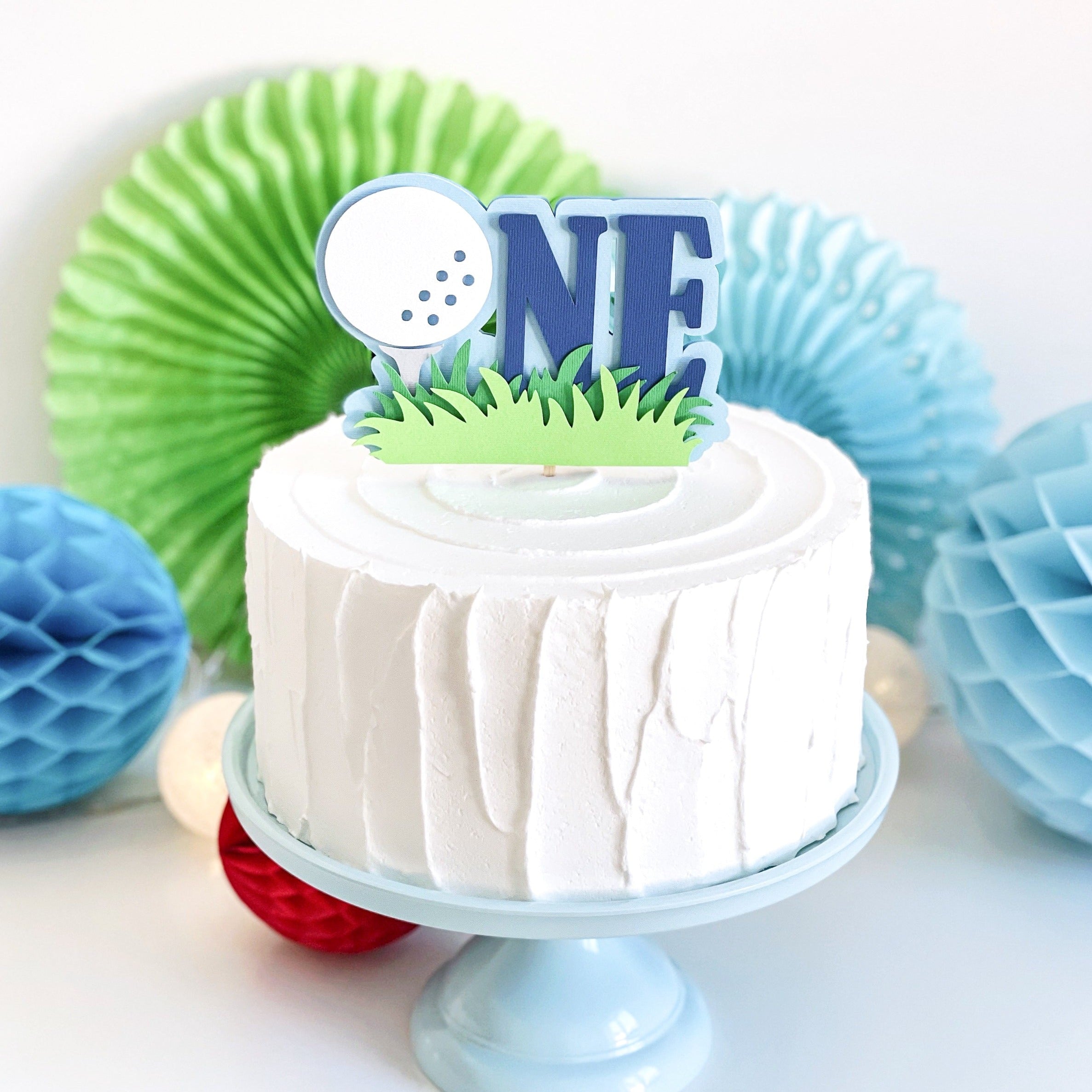 Hole in One Cake Topper Hole in One First Birthday Decor Golf